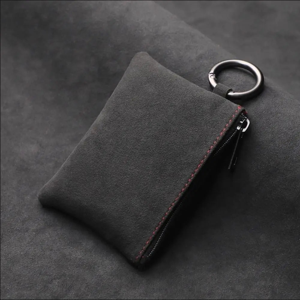 Large-Capacity Portable Keychain Wallet Multifunctional Organizer Suede Leather Key Case Key Cover Portable Zipper Key Pouch Bag Zpaxo