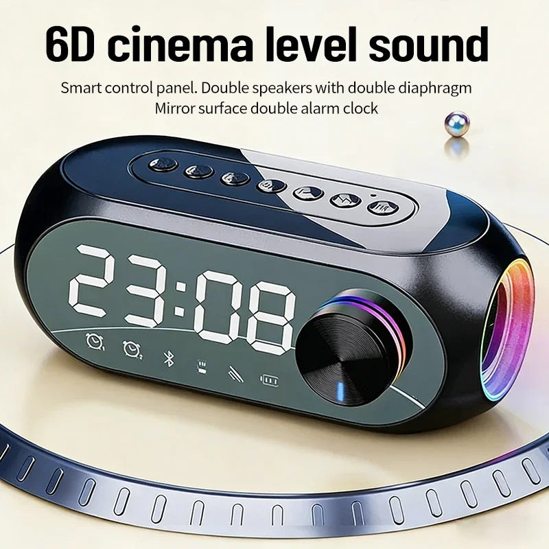 Outdoor Portable S8 Bluetooth Speaker Alarm Clock FM Radio Wireless