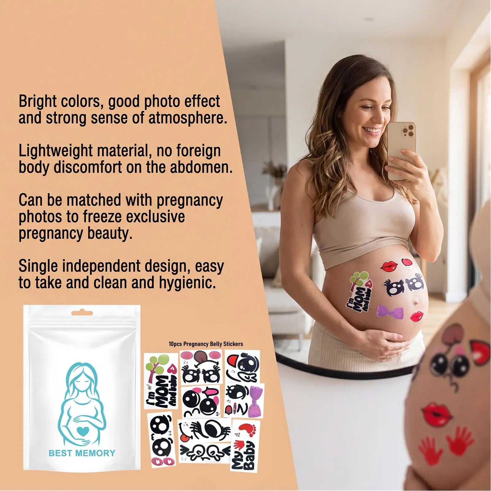 Pregnancy Belly Stickers 10 Sheets Bump Decals Pregnancy Bump Stickers For Couples Shower Growth Keepsake Photography Expectant Zpaxo
