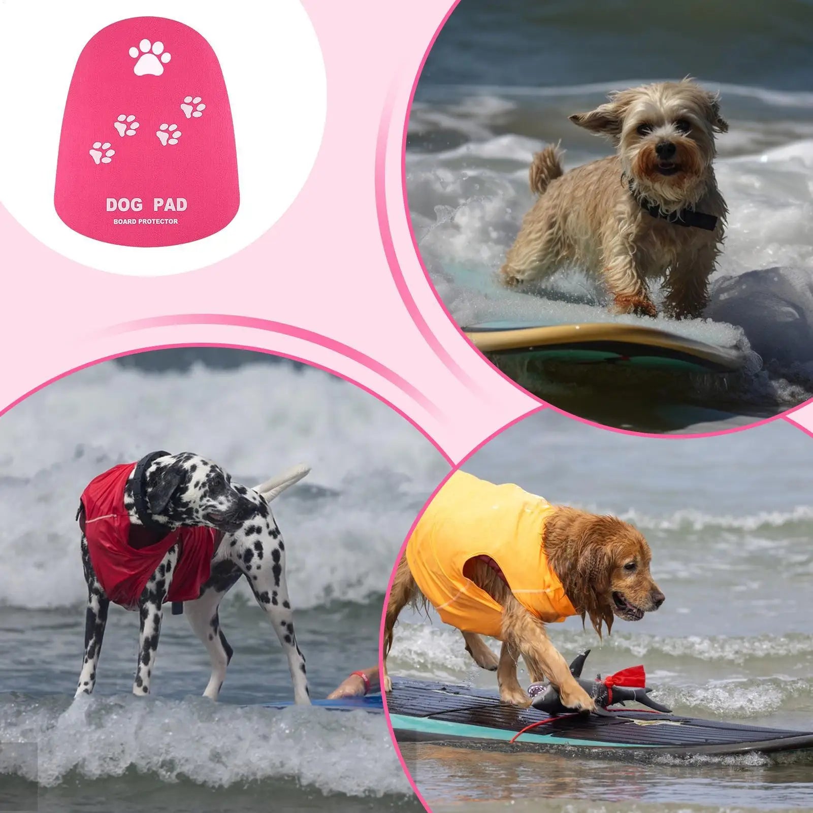Dog Paddleboard Pad PVC Waterproof Portable Paw Pattern Safety Mat
