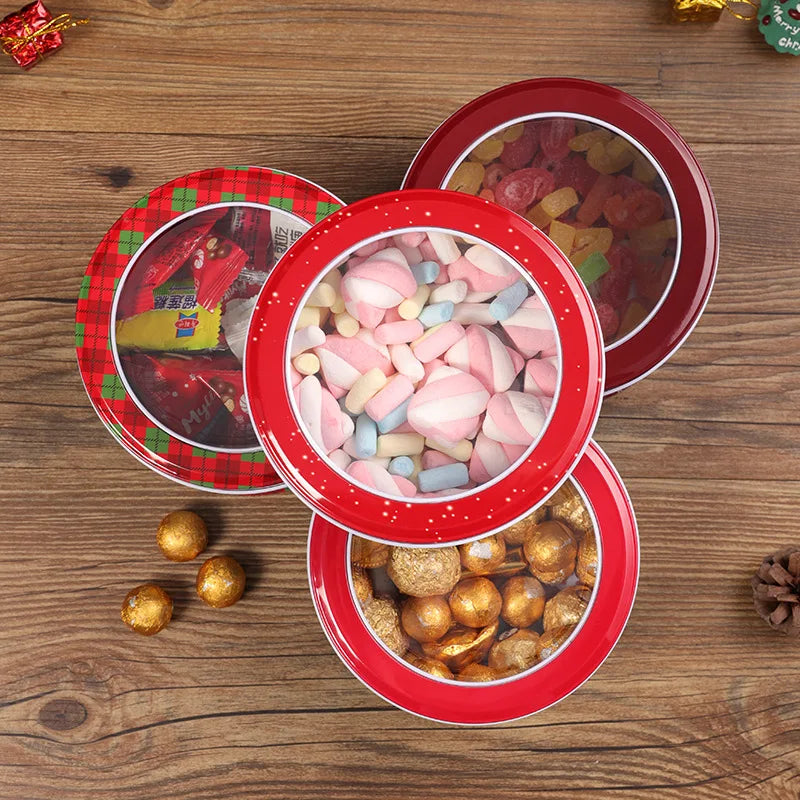 Christmas Metal Tin Candy Cookie Gift Box – Festive Xmas Tin