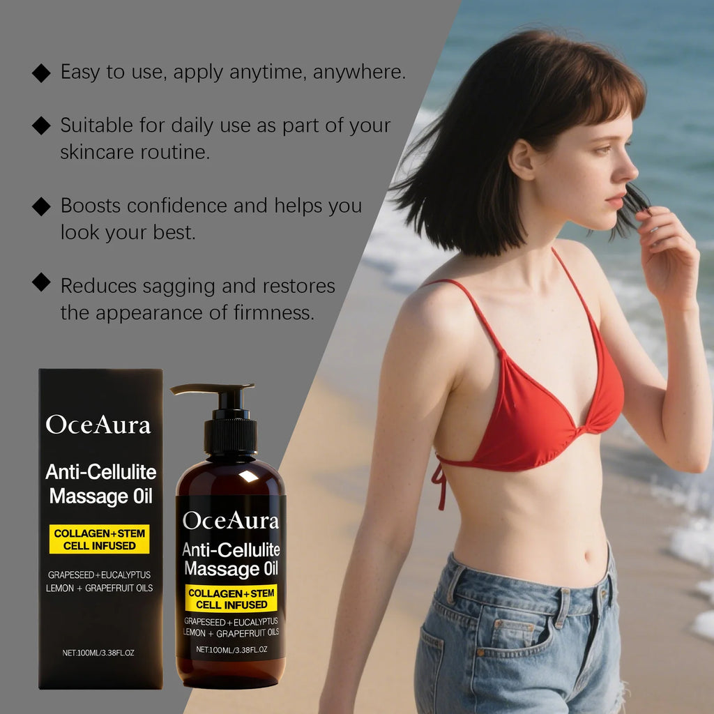 Cellulite Body Oil Skin Smoothing Oil Moisturizing Dry Skin Improve Skin Texture Anti Aging Body Care Oil with Citrus Oils Zpaxo