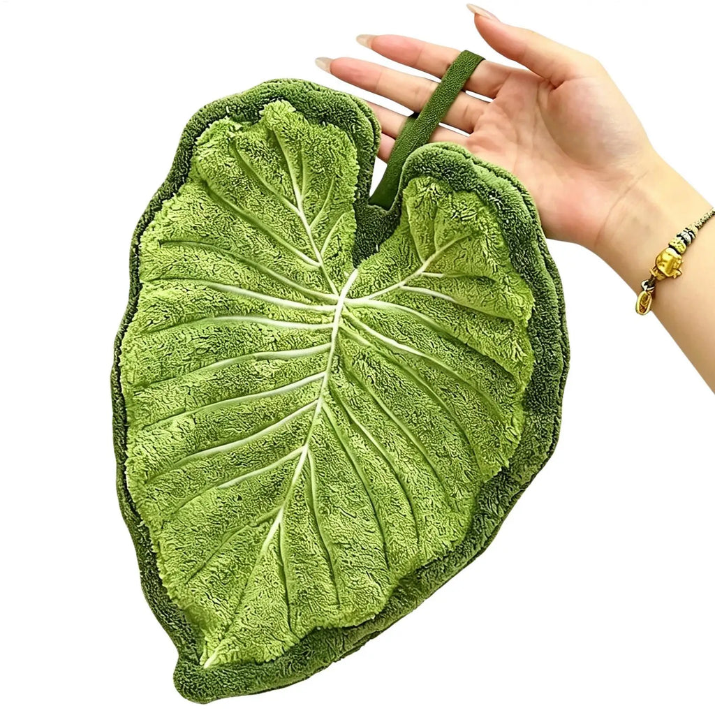 Leaves Hand Towel Bathroom Accessories Absorbent Kitchen Towel Soft Towel Hanging Towels Handkerchief Towels Home Wash Towels Zpaxo