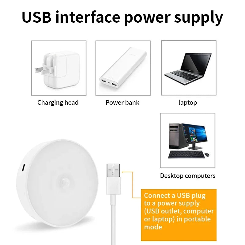 Motion Sensor LED Night Light USB Rechargeable – 3 Pack Motion Sensor Night Light Zpaxo