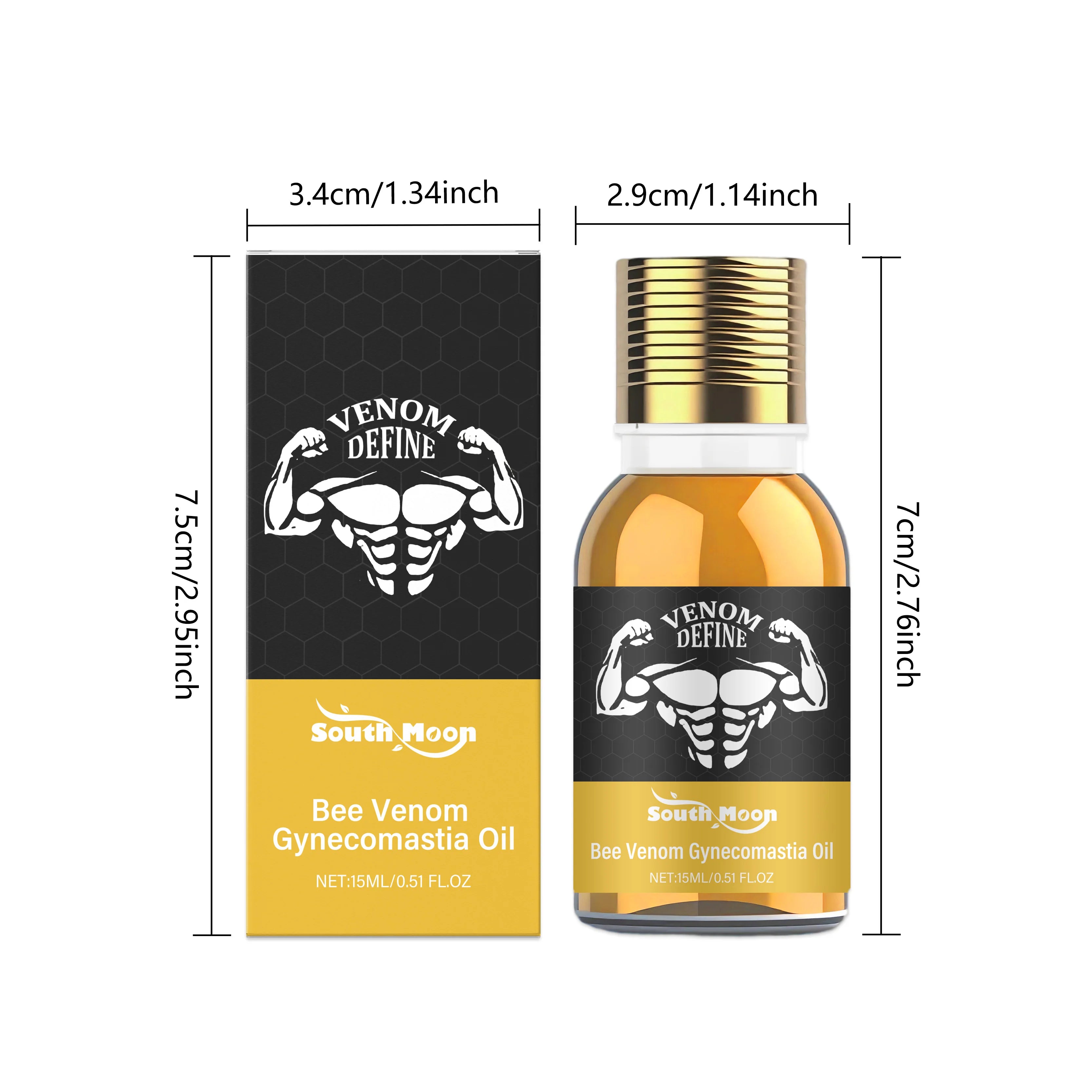 Men's Bee Venom Chest Firming Sculpting Massage Oil – 15ml Chest Firming Oil Zpaxo 15ml Boxed