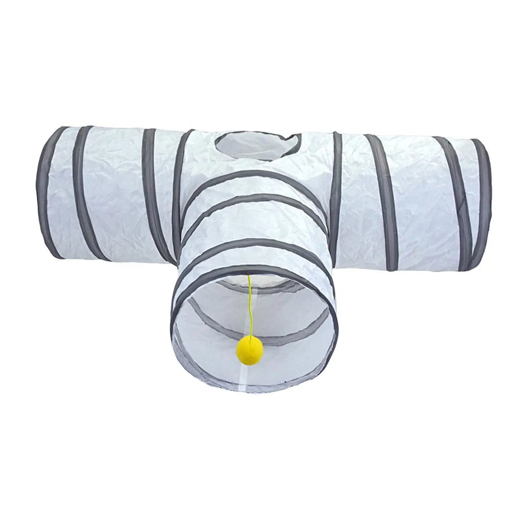 Collapsible Cat Tunnel Tube T Shape Agility Play Durable Scratch Resistant Kitty Toys for Rabbit Bunny Cats Ferrets Training Zpaxo