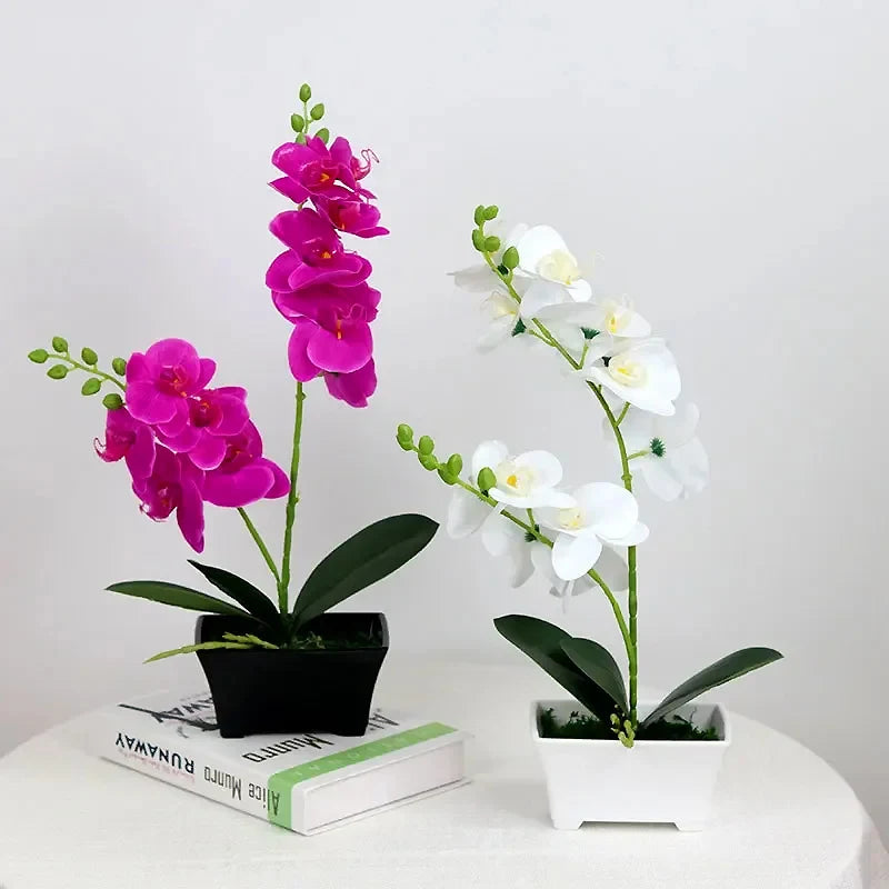 1 Artificial Silk Orchid Flowers Lifelike Real Touch Phalaenopsis