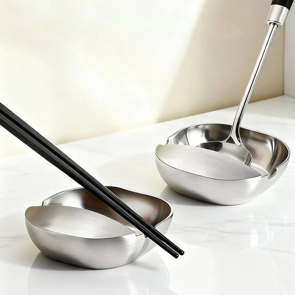 Spoon Rest Kitchen Counter Stainless Steel Stable Base Holder Ladle