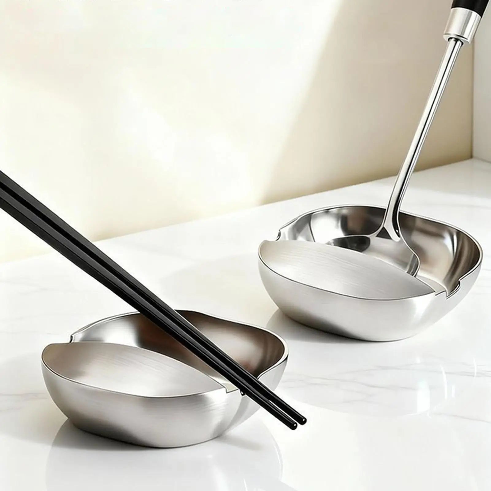 Spoon Rest Kitchen Counter Stainless Steel Stable Base Holder Ladle