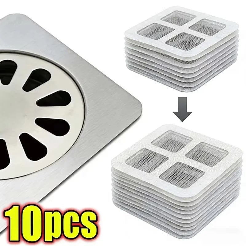 Disposable Hair Drain Catcher Mesh Anti-blocking Filter Floor Drains Sticker Shower Cover Kitchen Bathroom Sink Strainer Stopper Zpaxo