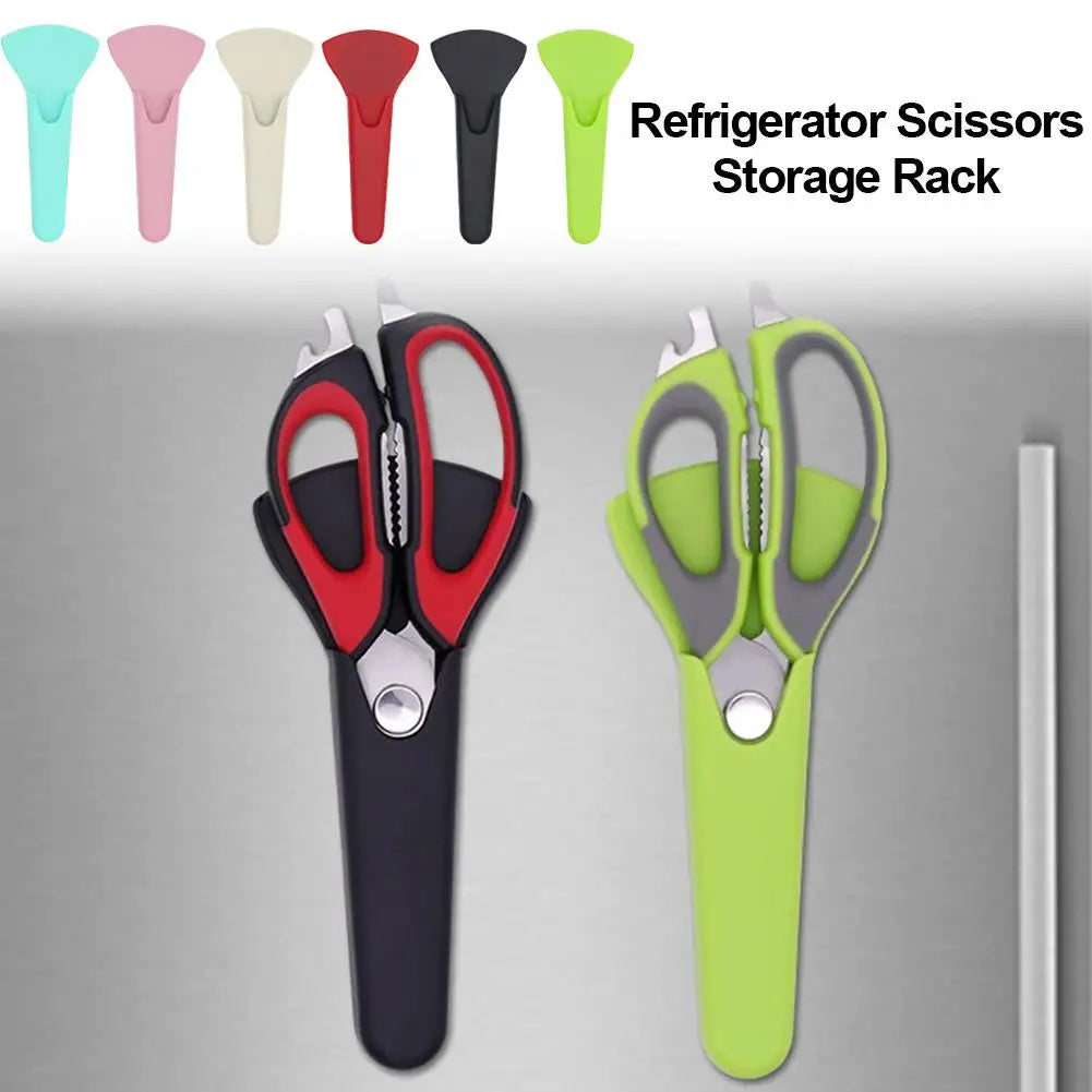 Kitchen Scissors with Storage Rack Muilt Function Scissors with Refrigerator Magnetic Box Tool Adsorption Suction Holder Storage Zpaxo