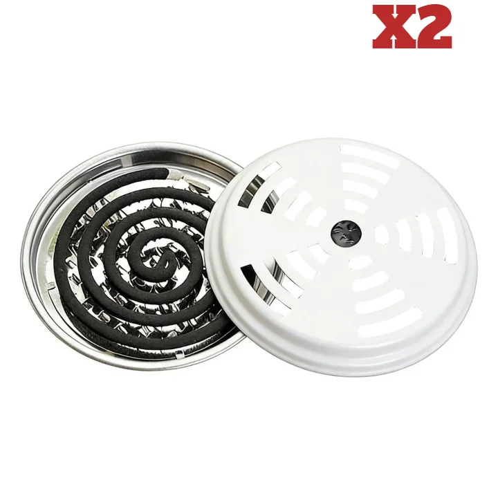 Mosquito Coil Holder with Lid – Safe Metal Burner, Outdoor Use Mosquito Coil Holder Zpaxo 2PCS