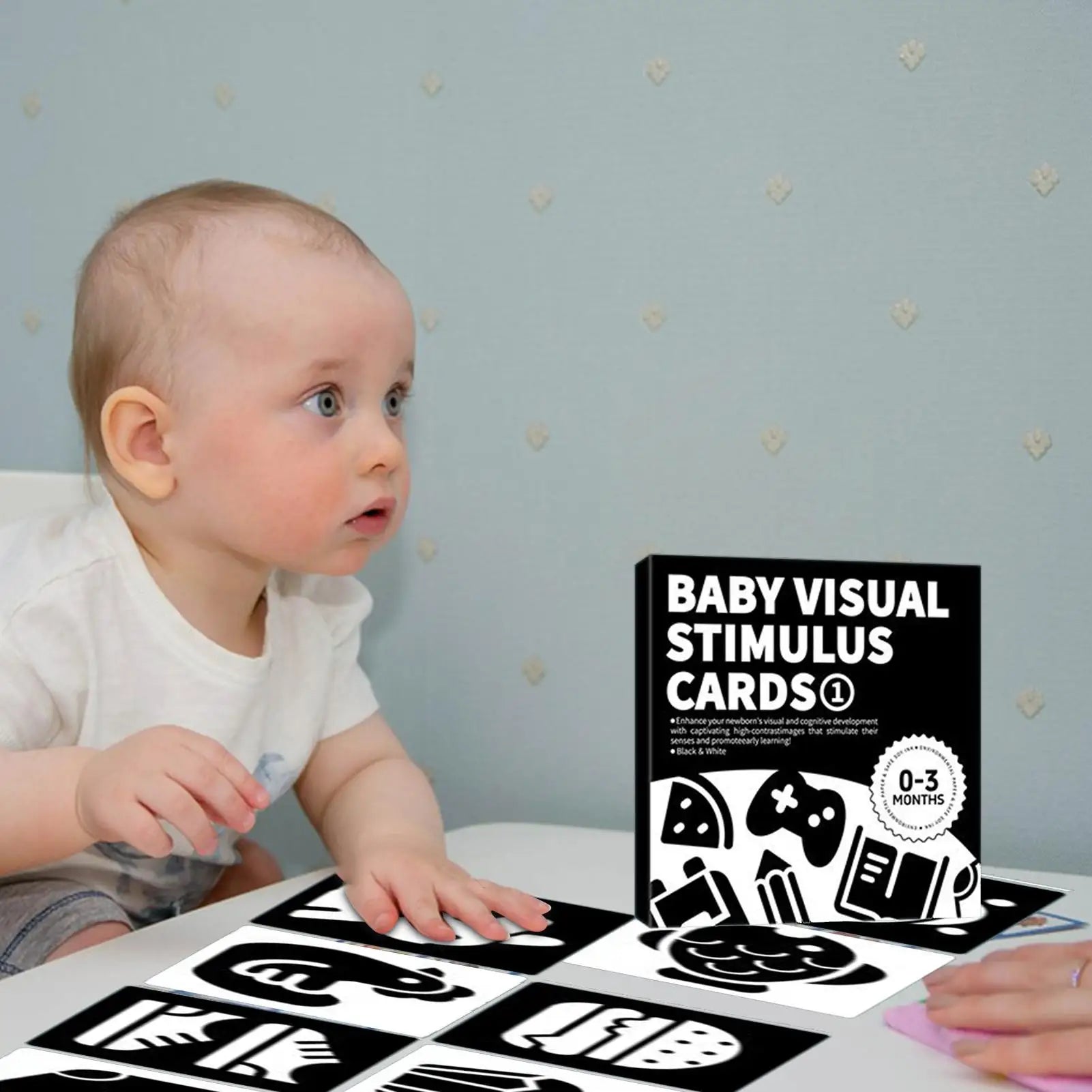Visual Stimulation Flashcard Black And White Baby Sensory Card Brain Development Visual Stimulation Flashcard For Boys Girls Zpaxo