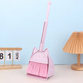 【X】1 Set Cartoon Flexible Bristles Kids Pretend Play Toddlers Indoor Outdoor Floor Sweeping Tool Kit Mini Children Broom Dustpan Zpaxo Set Purple