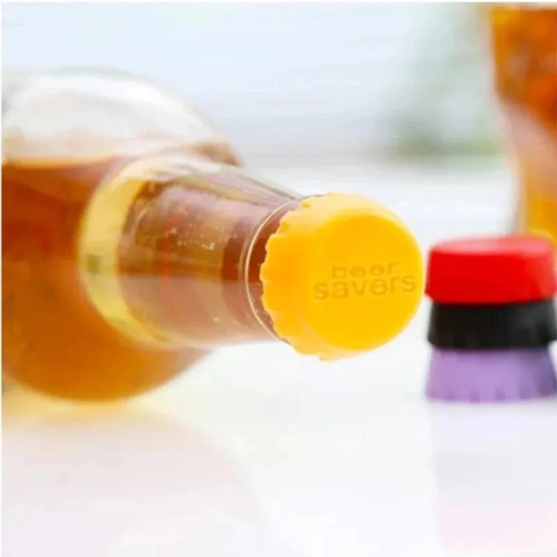 Silicone Bottle Caps – Reusable Beer, Wine & Sauce Savers