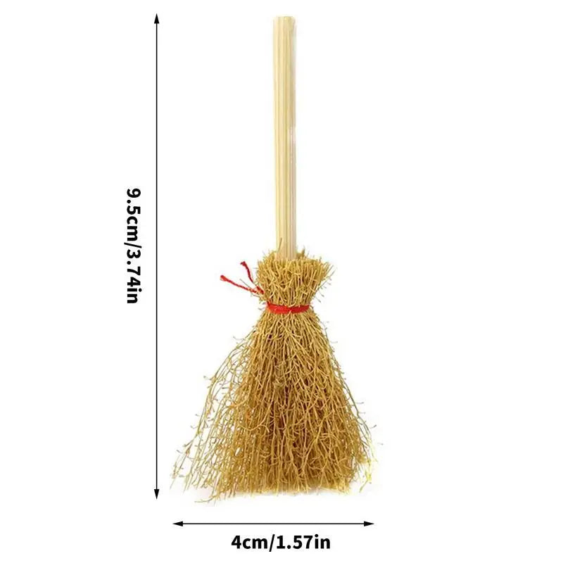 Halloween Witch Broom Pack Of 10 Miniature Witch Broom Decor Dollhouse Room Scenery Layout Restaurant Door Indoor Outdoor Decor Zpaxo