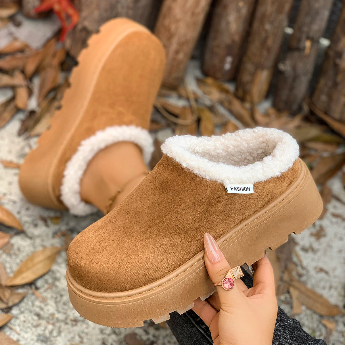 Women Platform Boots 2025 New Comfortable Luxury Fashion Ankle Boots Women Casual Thickened Fluff Shoes Woman Zapatos De Mujer Zpaxo