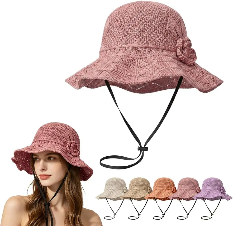 Elegant Woven Straw Sun Hat 2026 Hats Women Womens Packable Travel Zpaxo Pink 1PC for 55-58cm