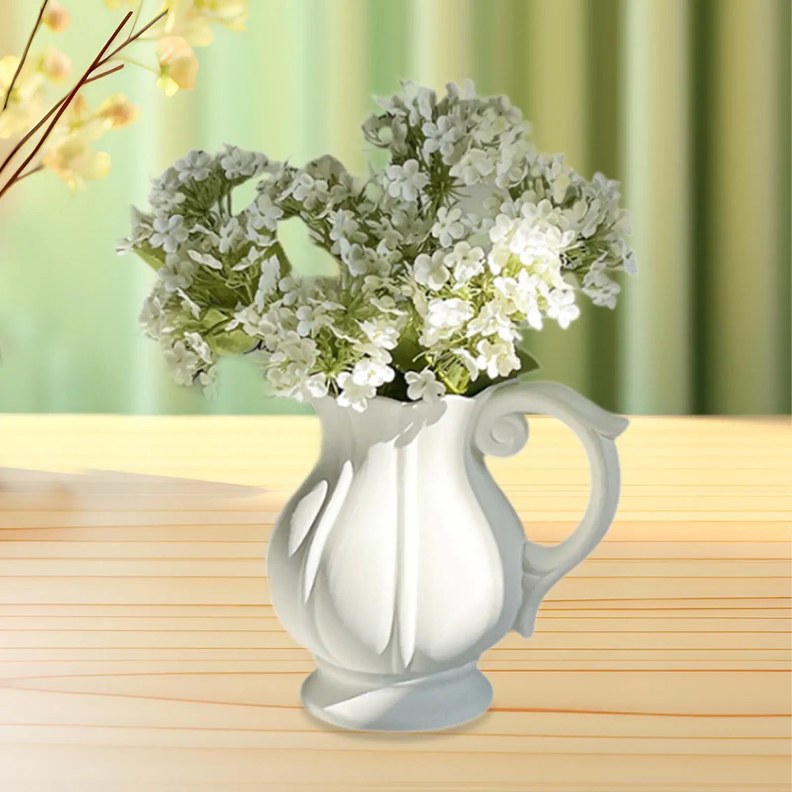 Flower Vase Art Vase Birthday Gifts Wedding Centerpieces Nordic with Handle Zpaxo