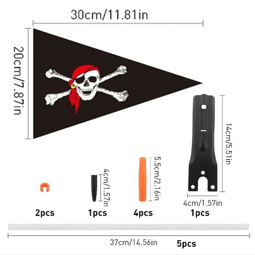 Adjustable Height Bicycle Flag Waterproof Kid Safety Flags Flagpole