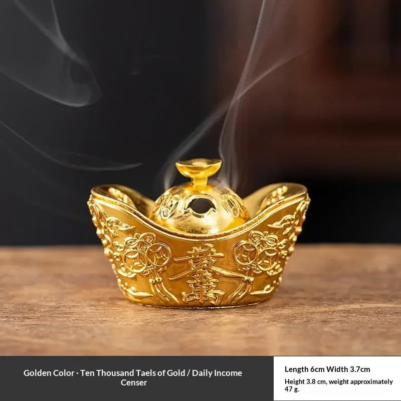 Buddhist Utensils Incense Burner Incense Censer Alloy Sandalwood House Furnishings Home Office Decoration Zpaxo Gold