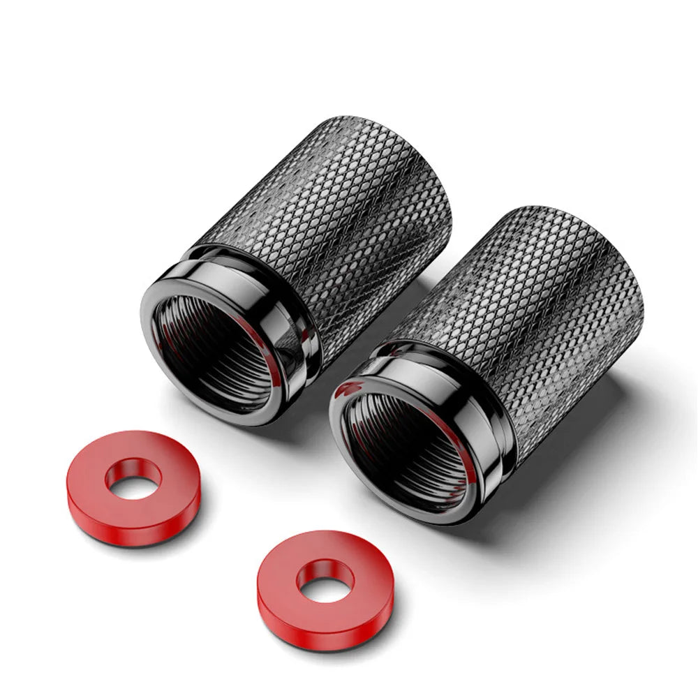4-Pack Skull Aluminum Tire Valve Stem Caps – Universal Fit