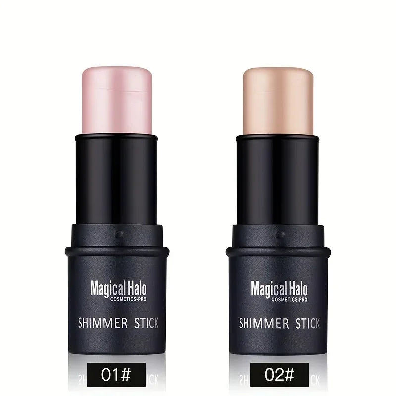Magical Halo Shimmer Stick - Multi-Use Highlighter & Contour Makeup for Radiant Glow - Daily Wear 01# & 02# Zpaxo