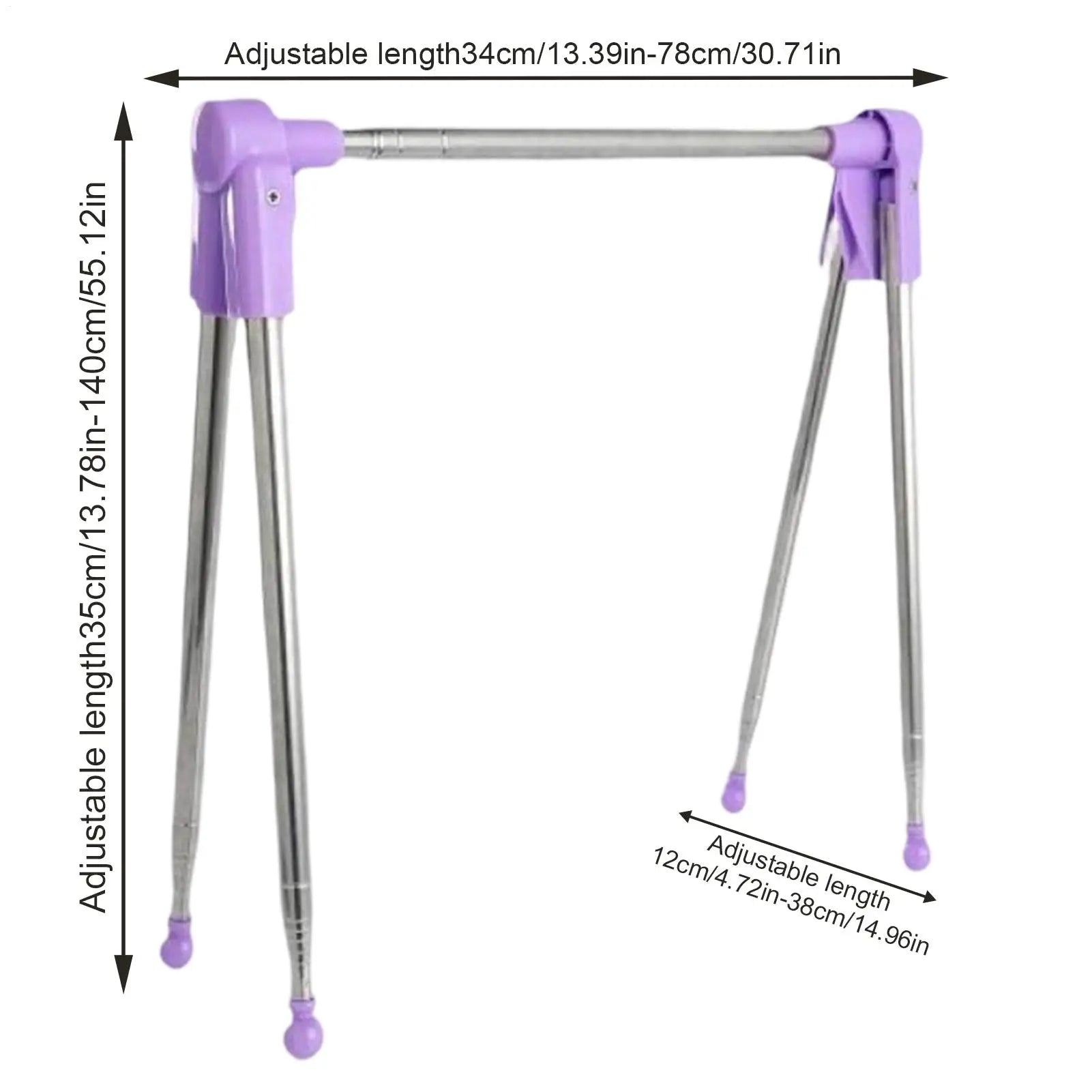 Foldable Clothes Drying Rack Stainless Steel Telescopic Garment Hanger Clothing Drying Rack for Balcony Travel Camping Bathroom Zpaxo