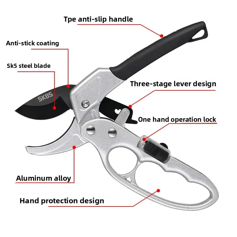 SK5 stainless steel rust resistant coarse pruning shears, pruning shears with pulleys, pruning shears for fruit trees, horticult Zpaxo
