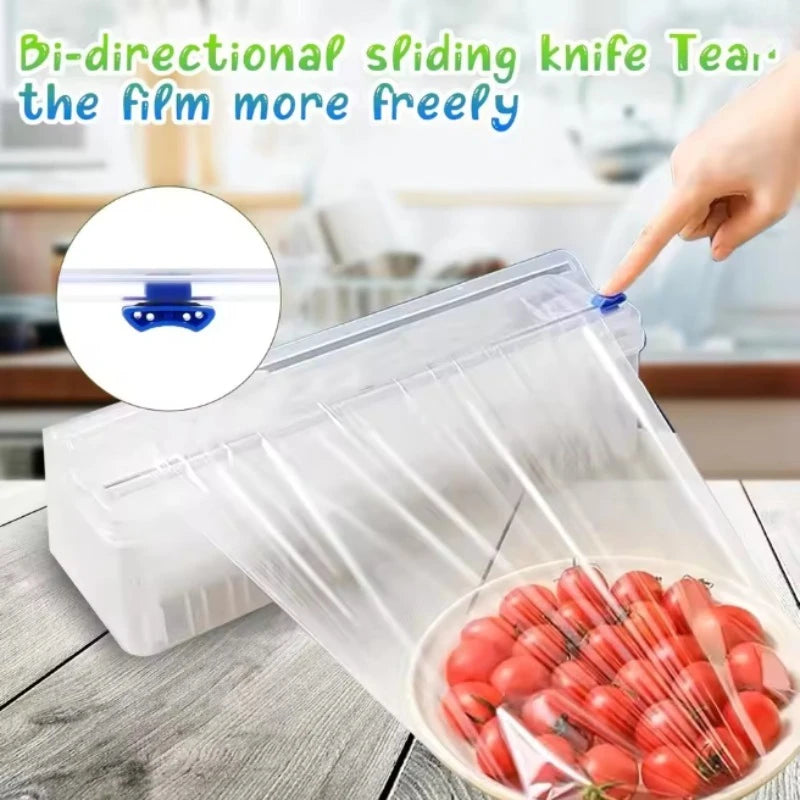 Kitchen Wrap Organizer Cutter 3-in-1 Storage Plastic Foil Wax Paper