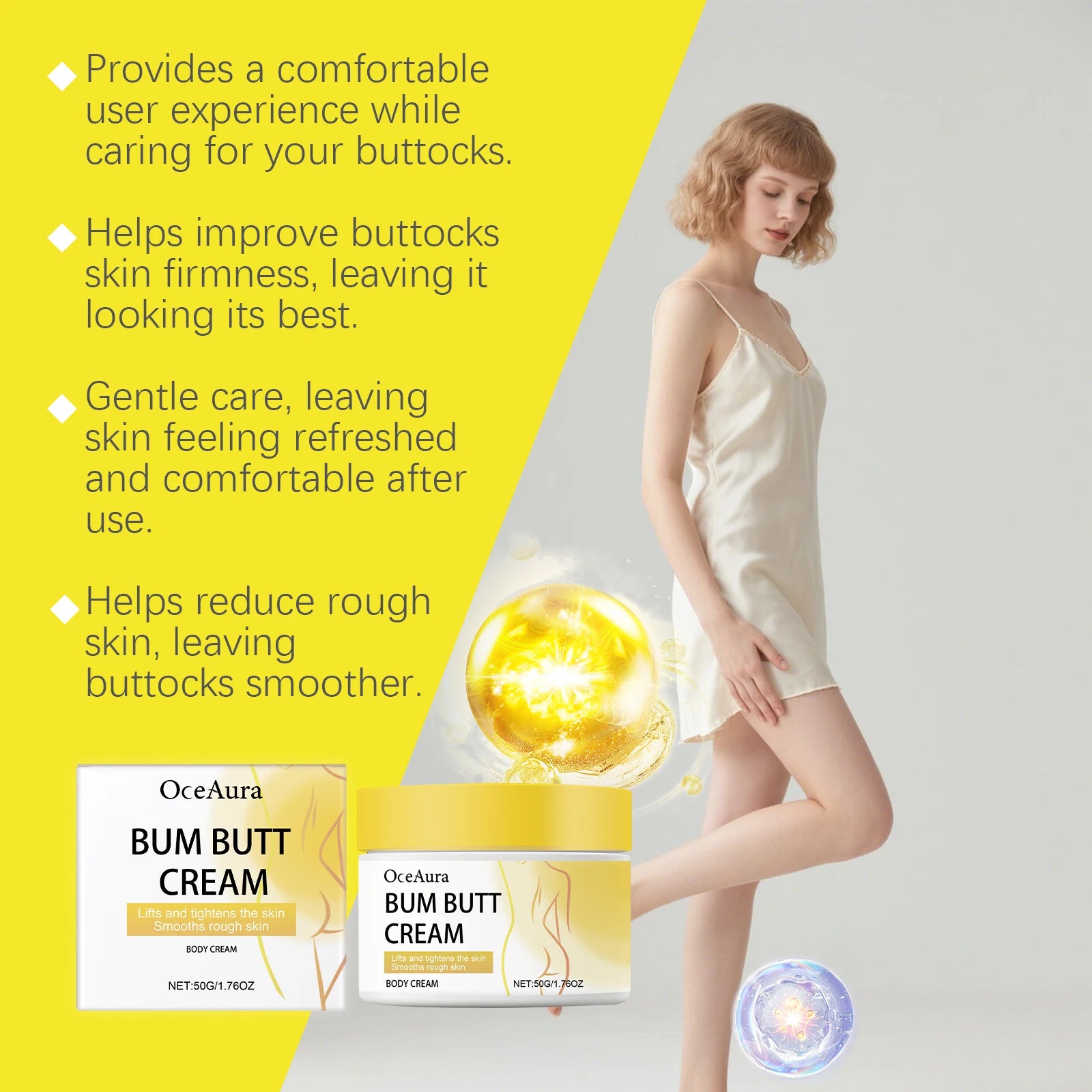 Butt Lift Cream Firming & Hydrating Cream for Buttocks Anti-Cellulite Treatment Tightening Smoothing Cream with Collagen Retinol Zpaxo