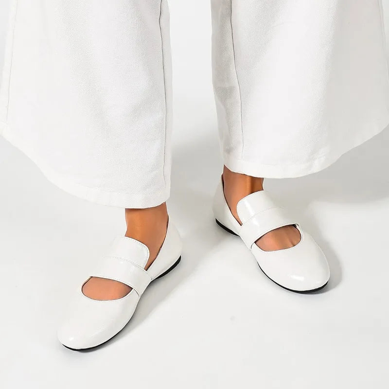 Spring Autumn Women's Solid Comfortable Single Shoes Women Round Toe Zpaxo WHITE 35