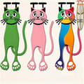 Cute 2D Acrylic Cat Bookmarks Colorful Page Markers Book Lovers