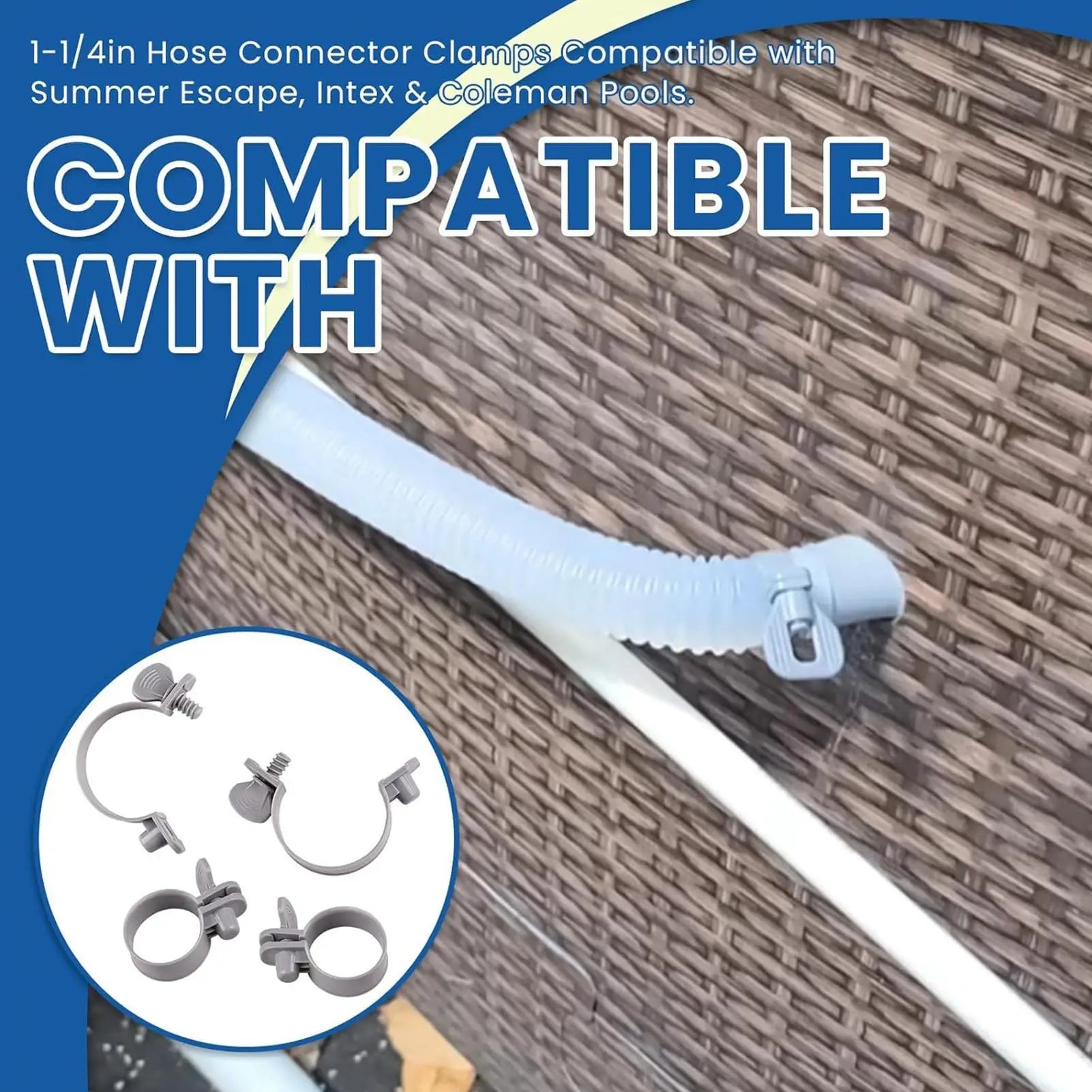 Pool Hose Clamps Adjustable Tube Clip 1 25 Pump Connector Home