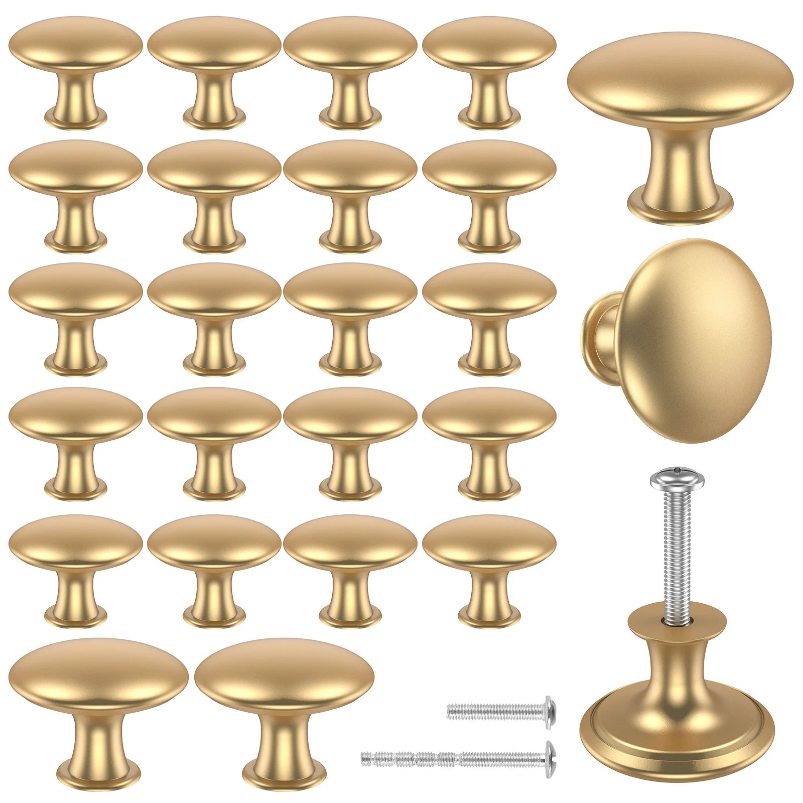 25Pcs Drawer Knob Set Zinc Alloy Cabinet Handles Rustproof Gold Dresser Knobs Decorative Drawer Pull Handle Furniture Hardware Zpaxo Gold