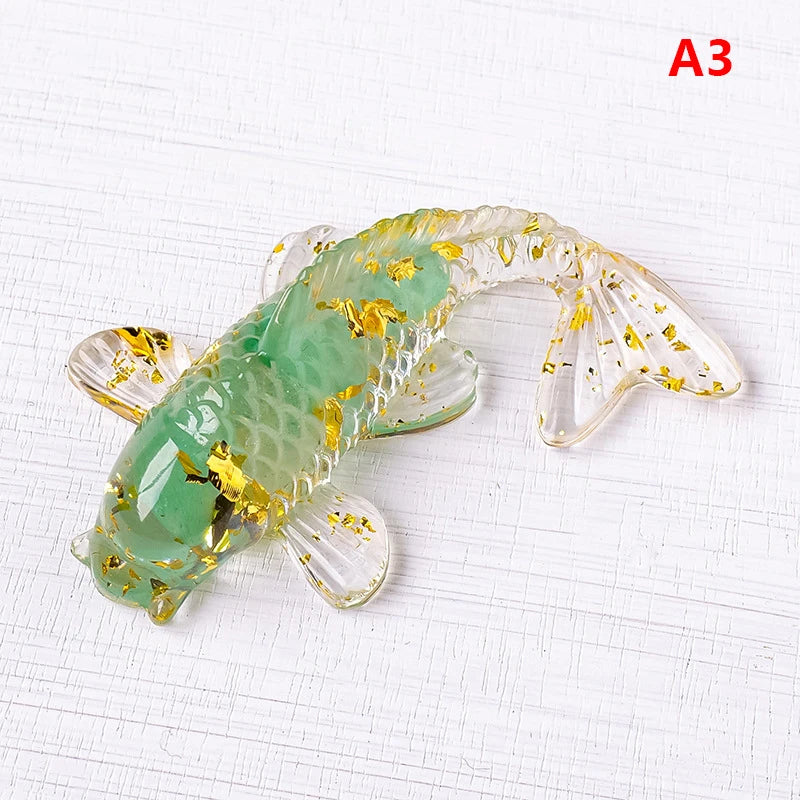 Crystal Stone Gravel Lucky Koi Fish Figurine Resin Mini Quartz Fancy Zpaxo A3