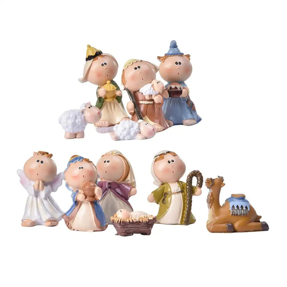 Christmas Nativity 11 Miniature Scene Figures Home Decor Indoor