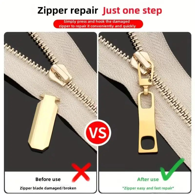 4pcs Two-Hole Zipper Pull Tabs – Detachable Metal Buckle, Replacement for Clothing & Schoolbags Zpaxo