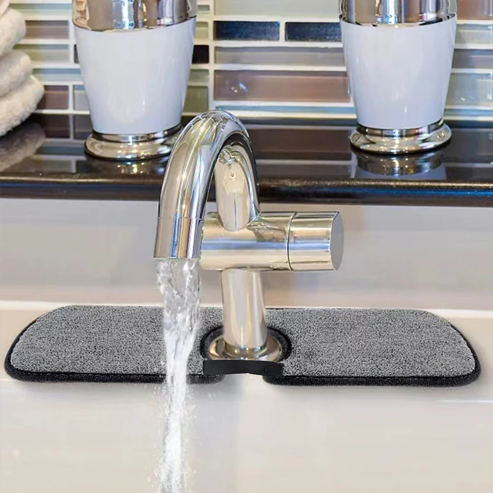Faucet Absorbent Mat Sink Splash Guard for Kitchen Bathroom Countertop Protector Microfiber Faucet Splash Catcher Zpaxo