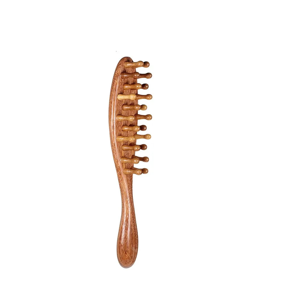 Wooden Loc Comb Comfortable Massage Wide Teeth Body Meridian Zpaxo B