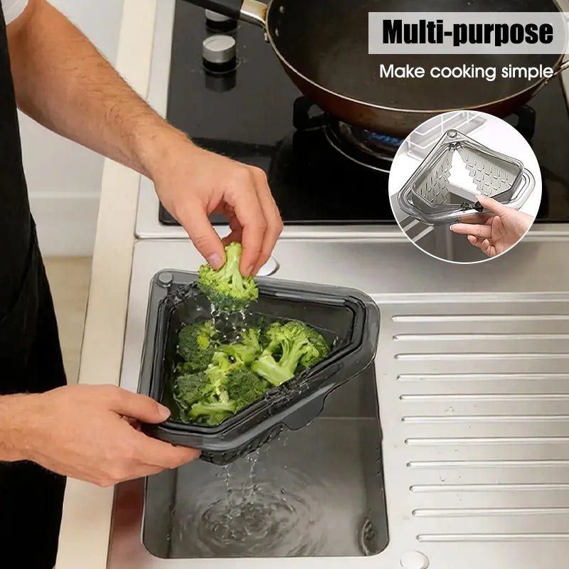 Separate Anti-leak Sink Triangle Basket Suction Cup Fruit Vegetable
