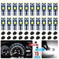 20-Pack T5 LED Dashboard Bulbs 12V White 3030 SMD with Sockets