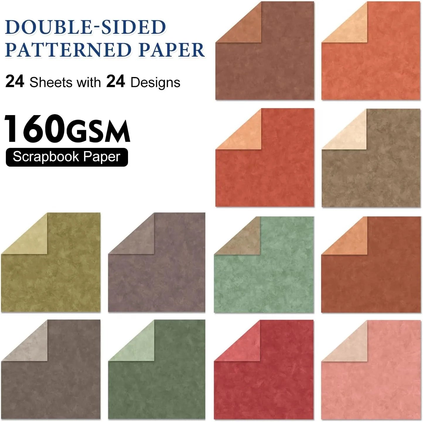 6x6 Double-Sided Boho Scrapbook Paper – 24 Sheets Craft Pack
