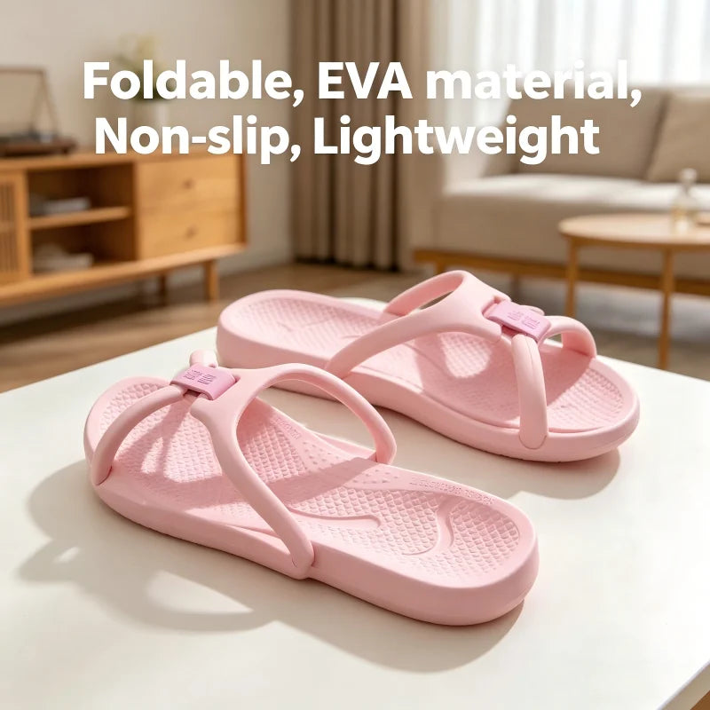 Foldable Travel Slippers Unisex EVA Flip Flops Hotel Non Slip