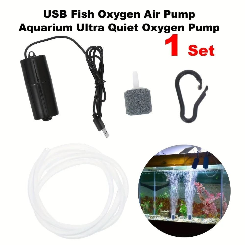 Aquarium Oxygen Air Pump Fish Tank USB Silent Compressor Aerator