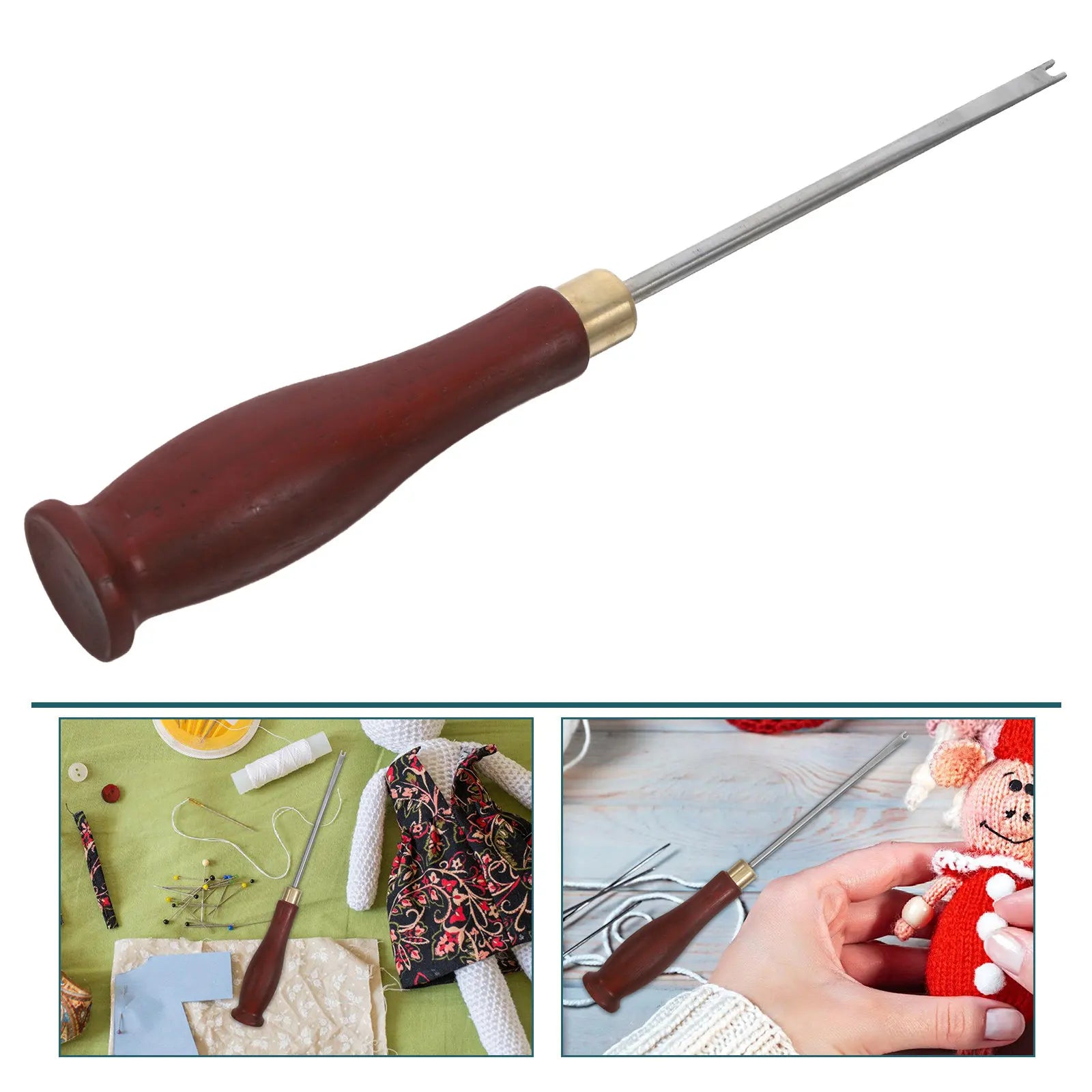 Ergonomic Stuffing Tool DIY Fabric Crafts Smooth Wooden Handle Time