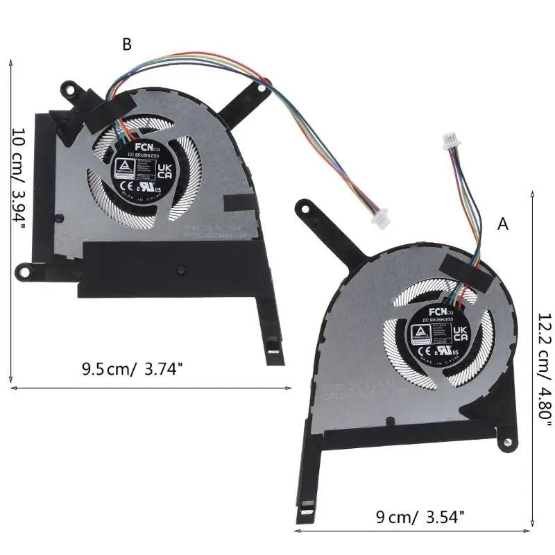 652F Portable CPU GPU Cooling Fan Replacement 4 Pin Power Connector Zpaxo
