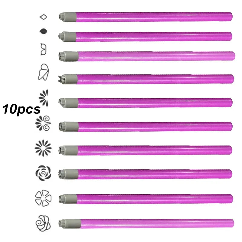 Nail Art Stamp Pen Set Quick-Drying Nail Graffiti Pen Flower Butterfly Patterns Nail Engraving Pencil DIY Nails Art Design Tool Zpaxo B-10pcs