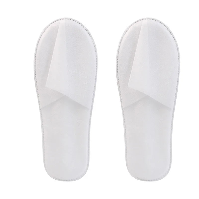 White Disposable Non-Woven Slippers – 10/30/50 Pack Unisex
