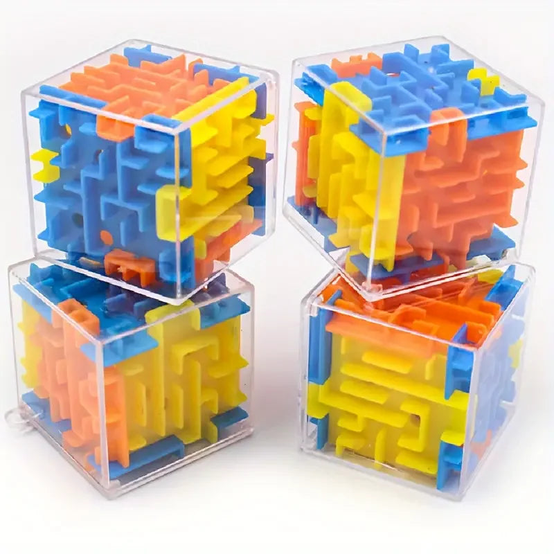 3D Maze Magic Cube Six-sided Transparent Puzzle Speed Rolling Ball
